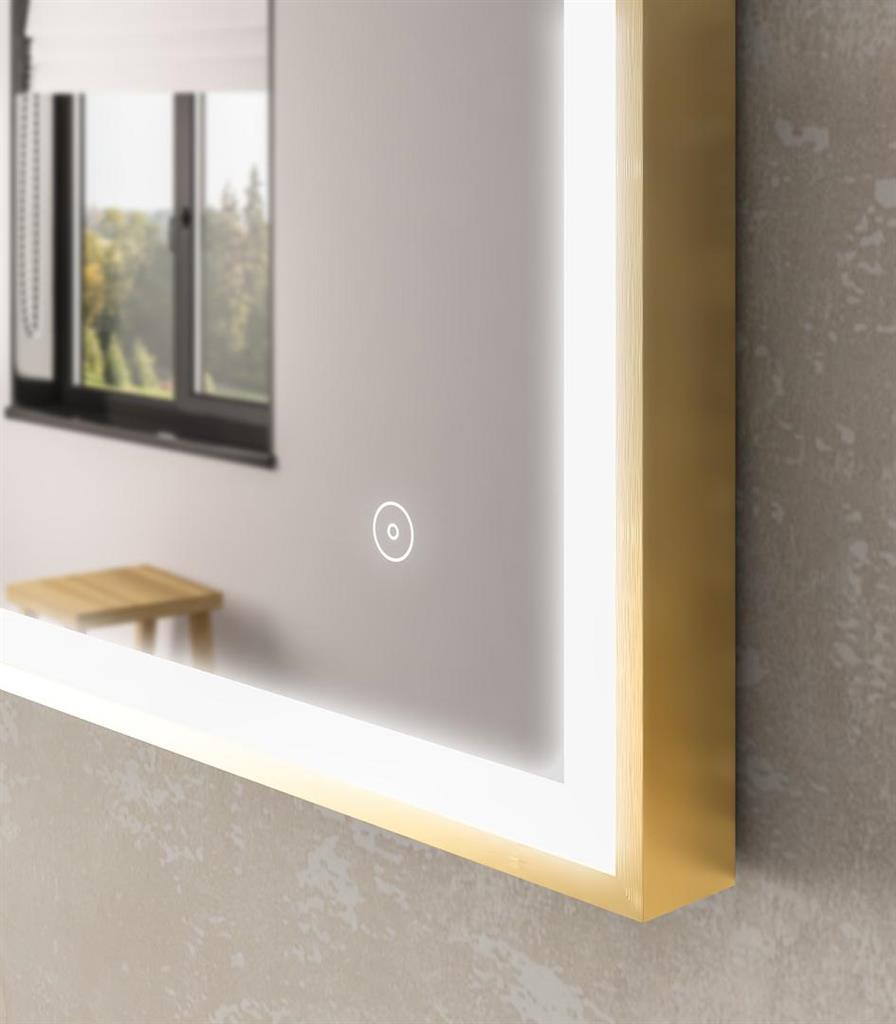 Eastbrook Castelli LED Framed Bathroom Mirror – Brushed Brass