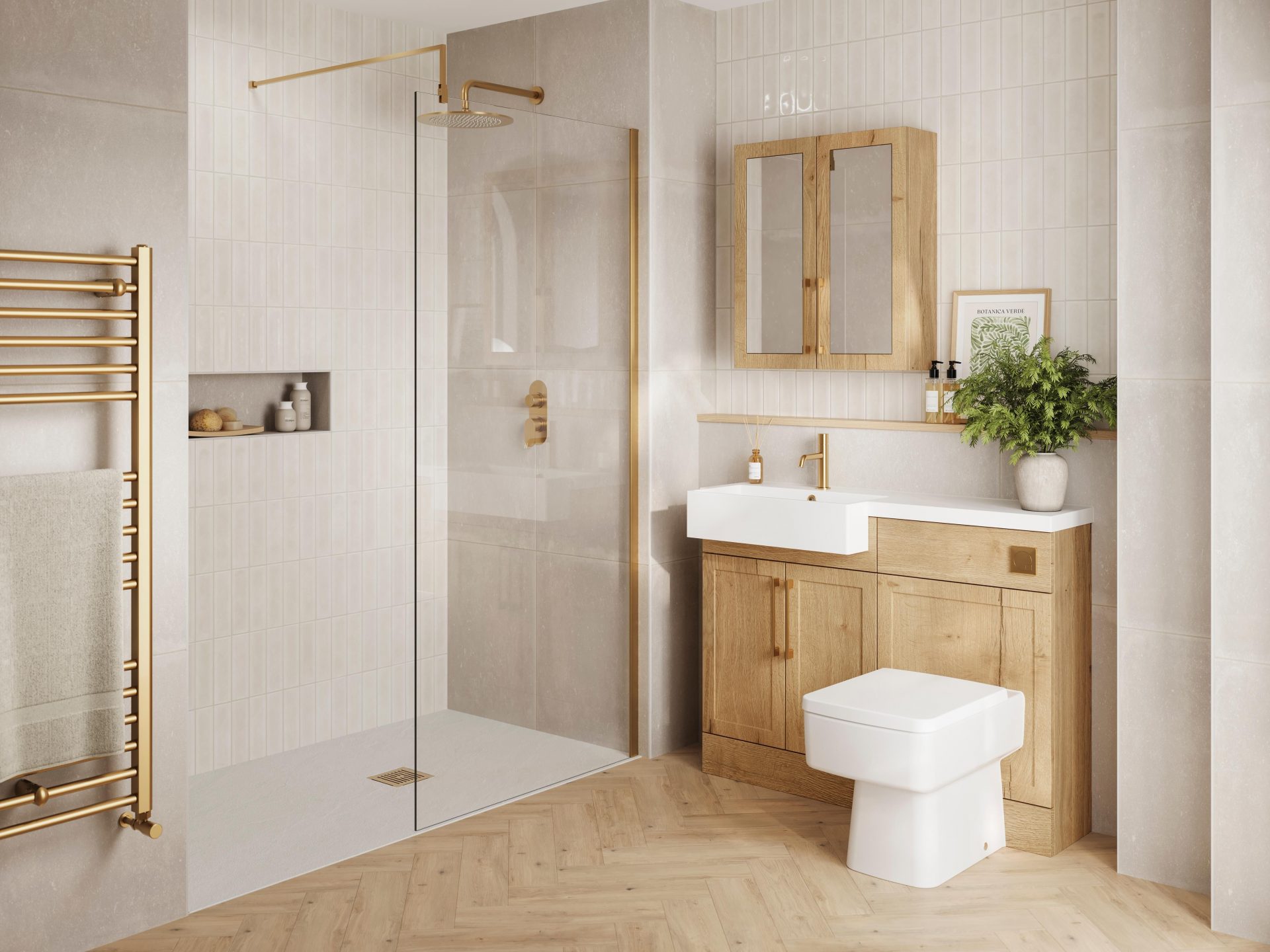Nuie Lux Fable 500mm Slim Floorstanding WC Unit – Autumn Oak