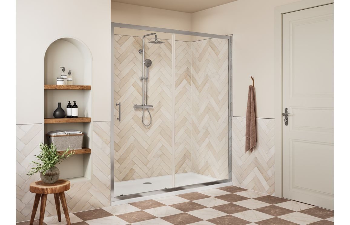 MyBathrooms Optimum Original Sliding Door Shower Enclosure – Chrome