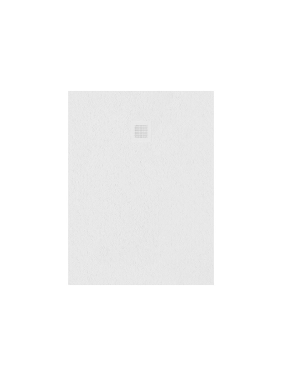 Sonas Slate Anti Slip Rectangular Shower Tray – White – 900×800