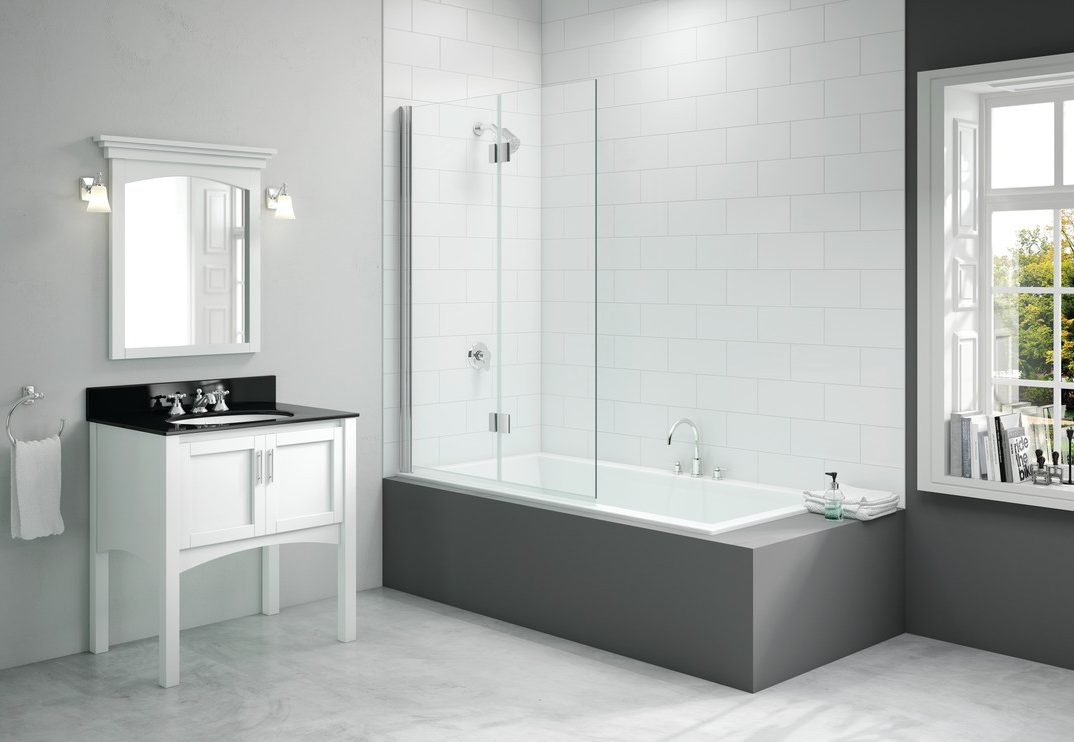 Merlyn 900x1500mm 2-Panel Hinged Bath Screen 8mm – Chrome