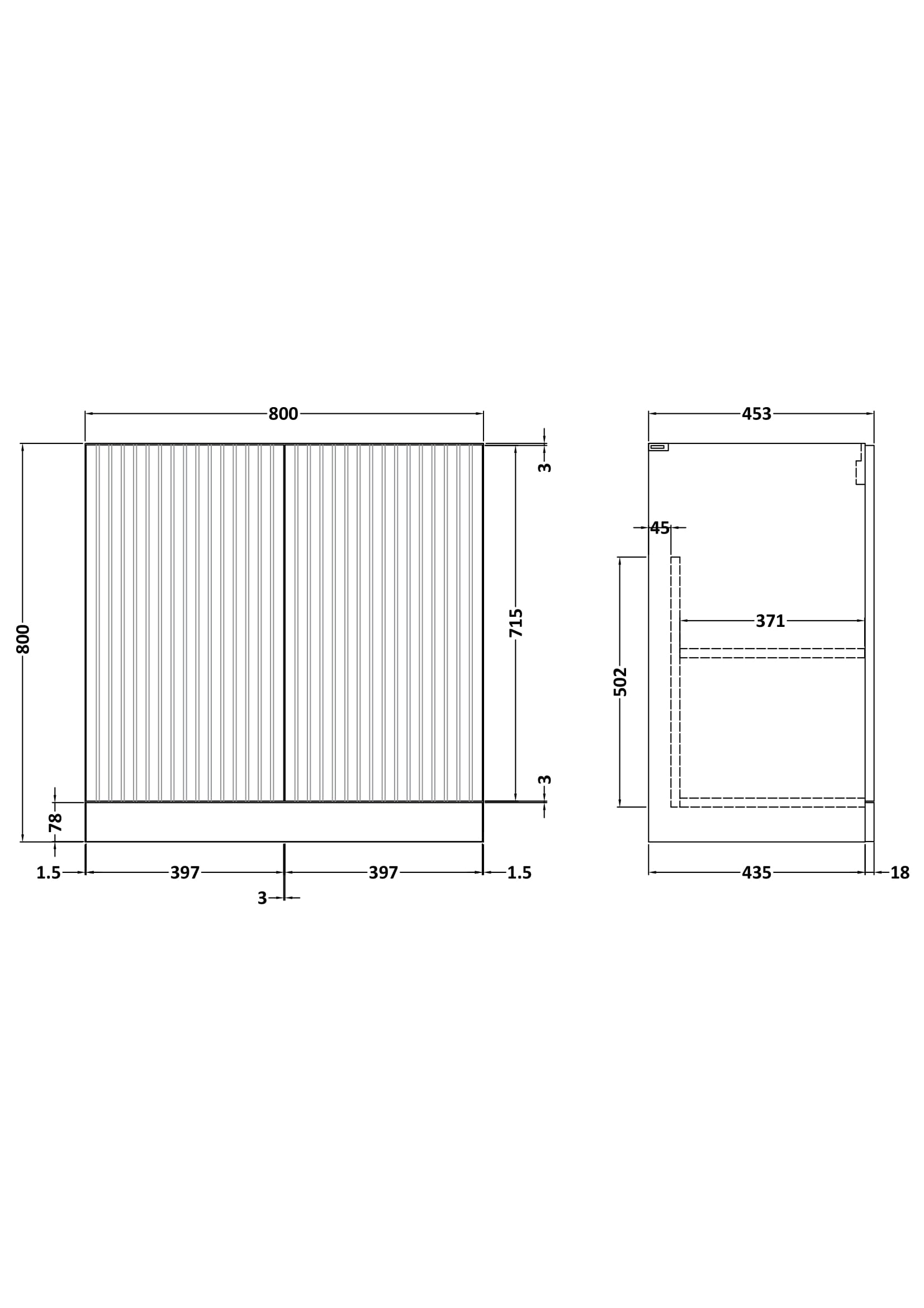 Nuie Lux Flume 800mm 2 Door Floorstanding Vanity Unit – Matt White