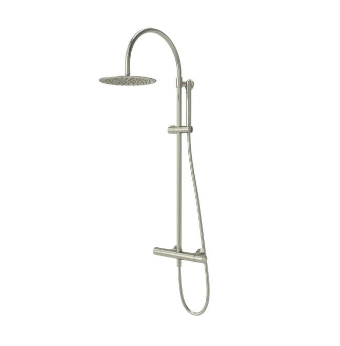 Roper Rhodes Walcot Dual Function Bar Shower System with Riser Kit & Overhead Shower – Brushed Nickel
