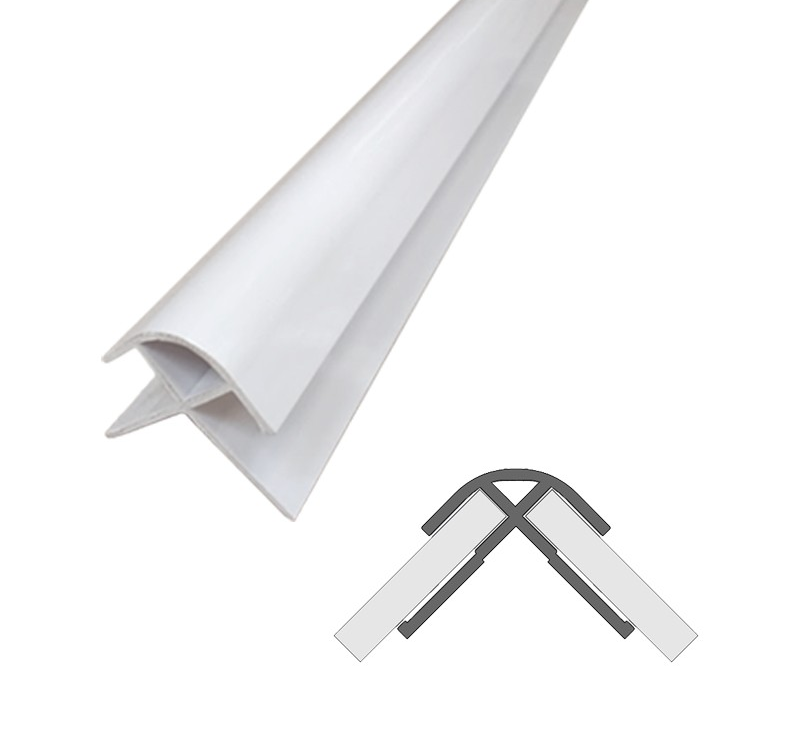 Abacus M1 Series External Corner Profile 10mm White PVC