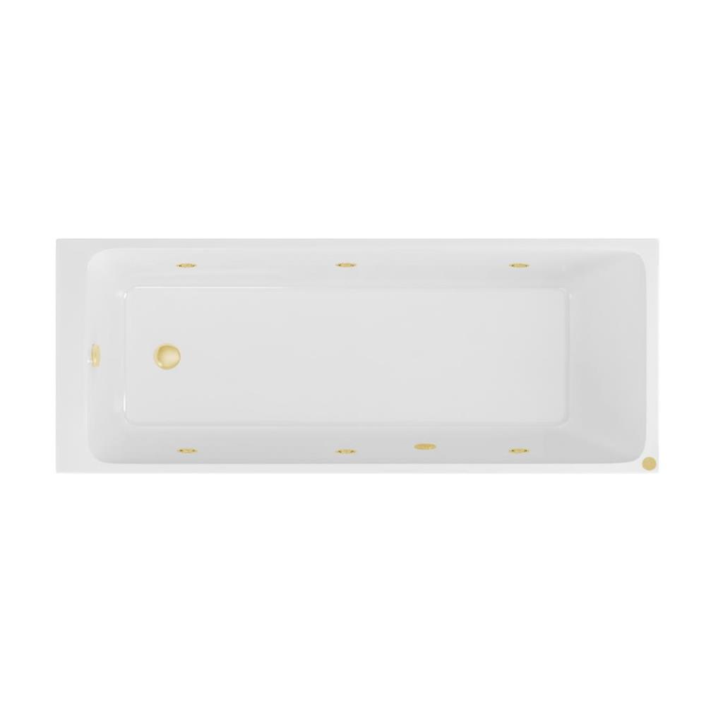 Eastbrook Beaufort Malin Single Ended 6 Jet Whirlpool Bath 1700x700x440mm – Brushed Brass