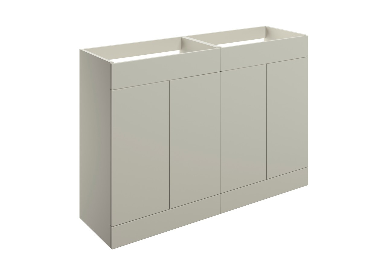 MyBathrooms Bermuda 1180mm Floor Standing 4 Door Basin Unit (No Top) – Matt Latte
