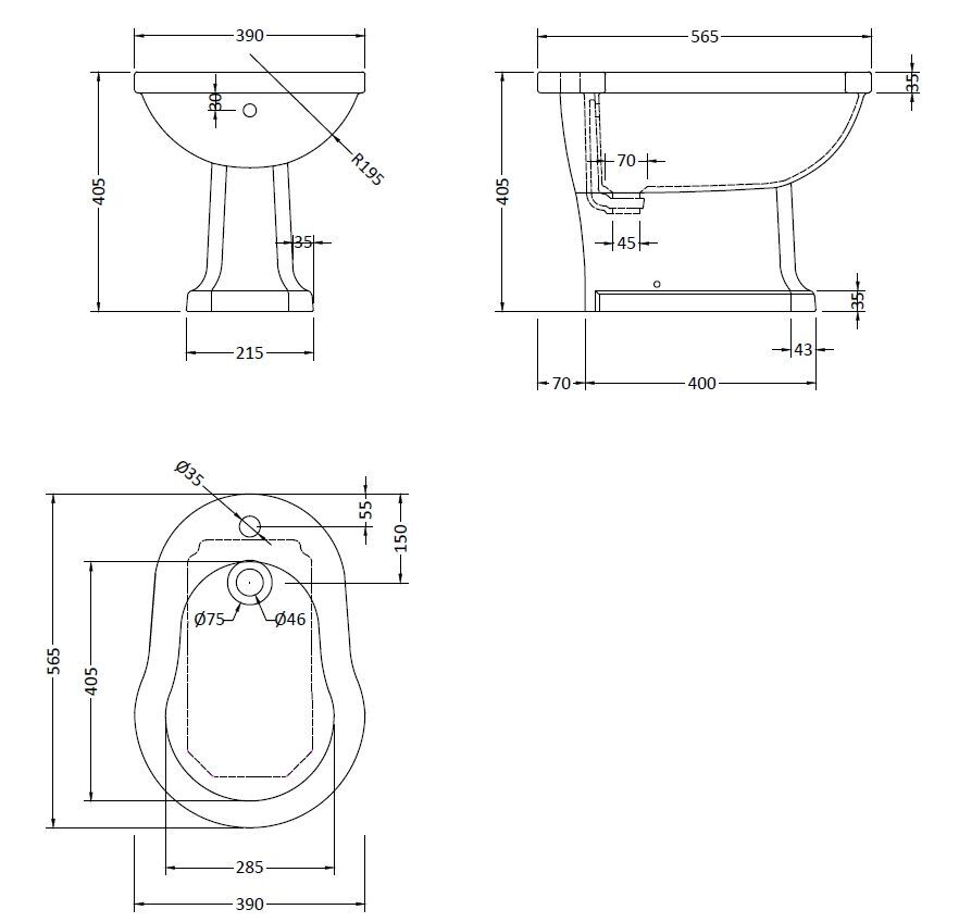 Old London Richmond Traditional Bidet