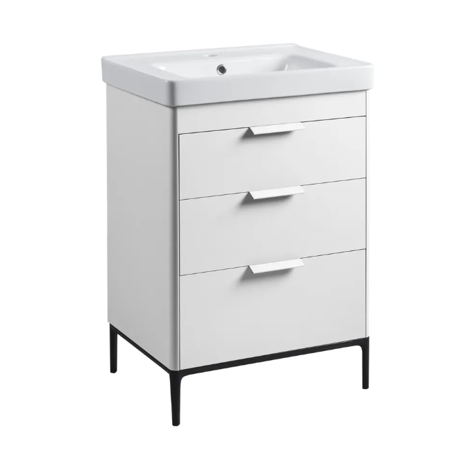 Roper Rhodes Fairmont 600mm Freestanding Vanity Unit & Basin – Gloss White