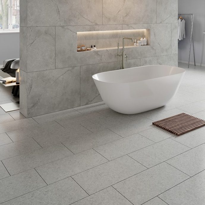 Abacus SPC Click Floor Tiles 305x610x6mm Stone Grey