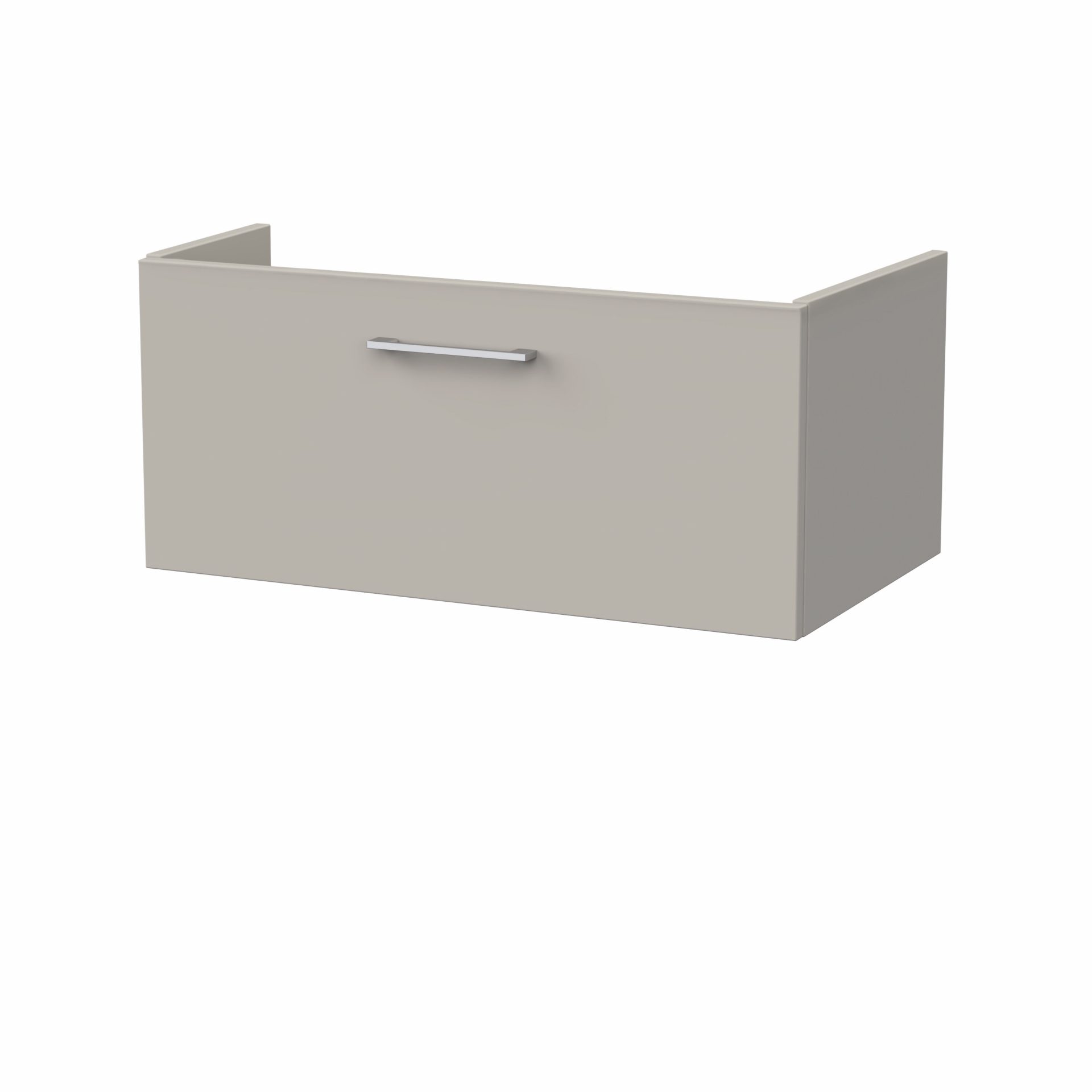 Nuie Lux Kivo 800mm 1 Drawer Wall Hung Vanity Unit – Pebble Grey