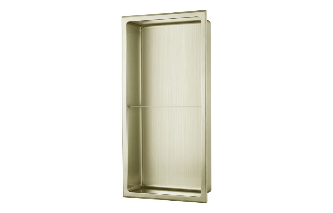 MyBathrooms Shower Niche 610x305mm – Brushed Brass
