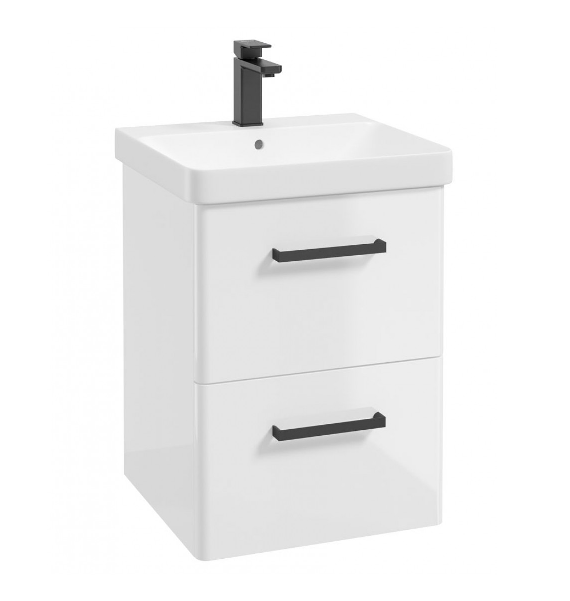 Kora 50cm Wall Hung 2 Drawer Vanity Unit & Basin - Gloss White - Get My ...