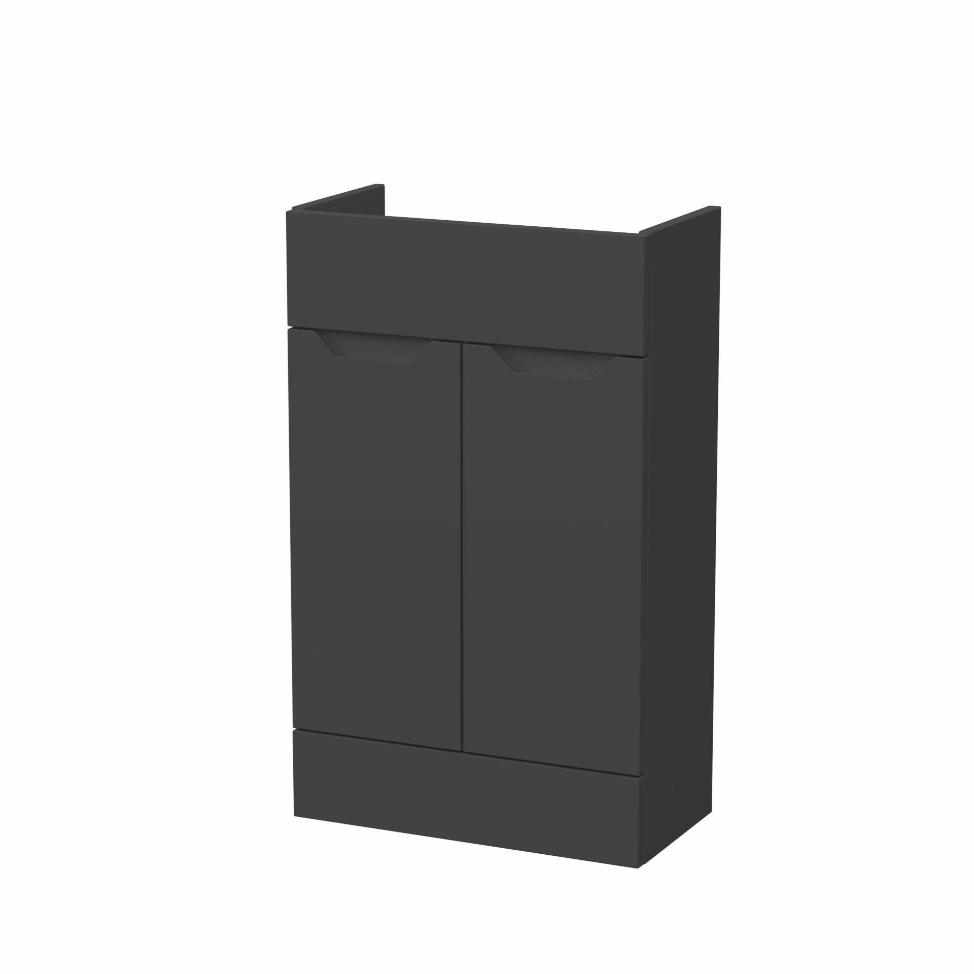 Nuie Lux Loave 500mm 2 Door Slim Floorstanding Unit – Soft Black
