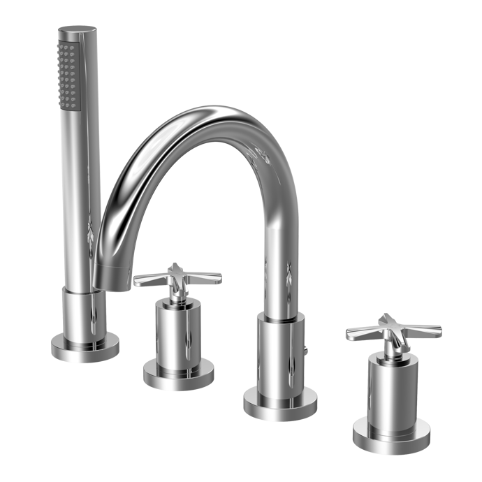 Nuie Aztec 4 Tap Hole Bath Mixer – Chrome