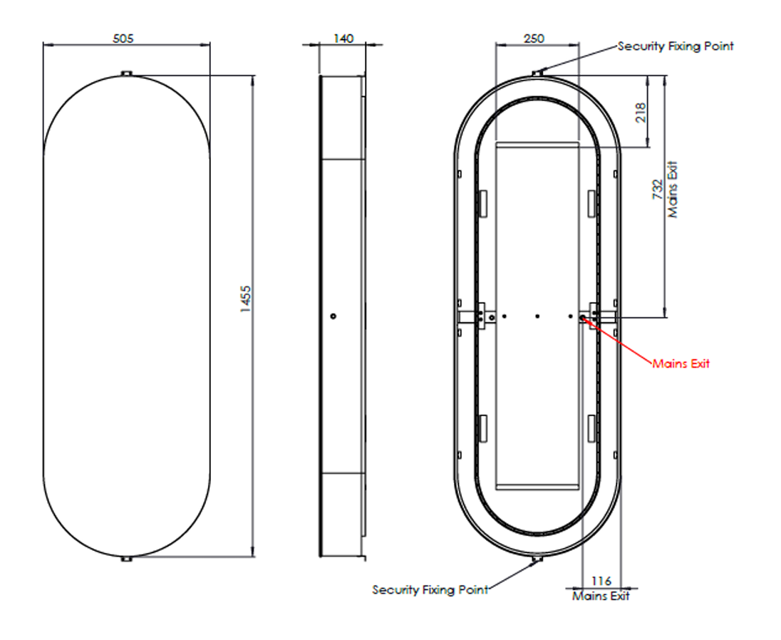 Roper Rhodes Silhouette 500mm LED Column Pill – Gunmetal