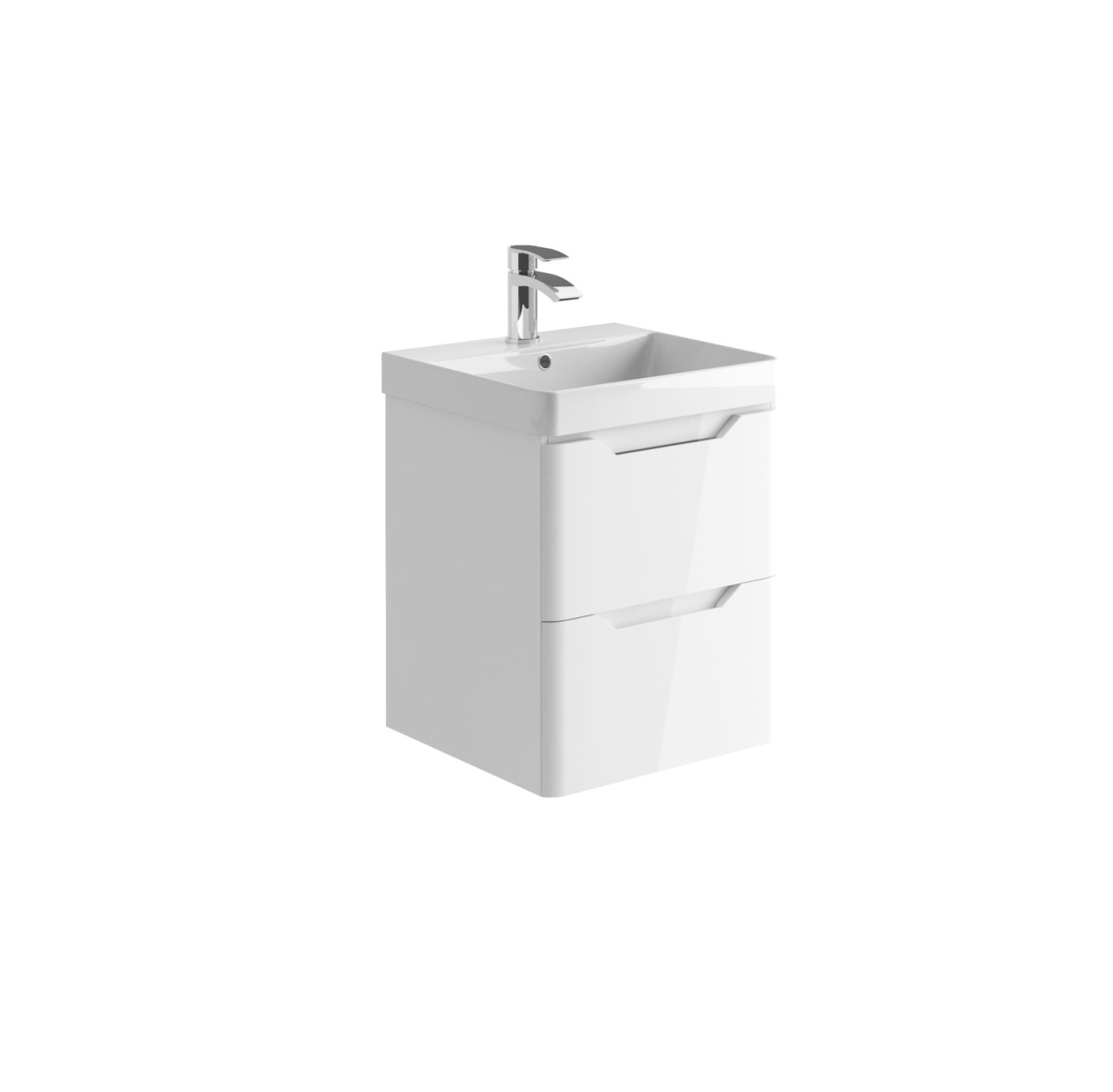 Scudo Ella 500mm Wall Mounted Vanity Unit & Basin – Matt Anthracite