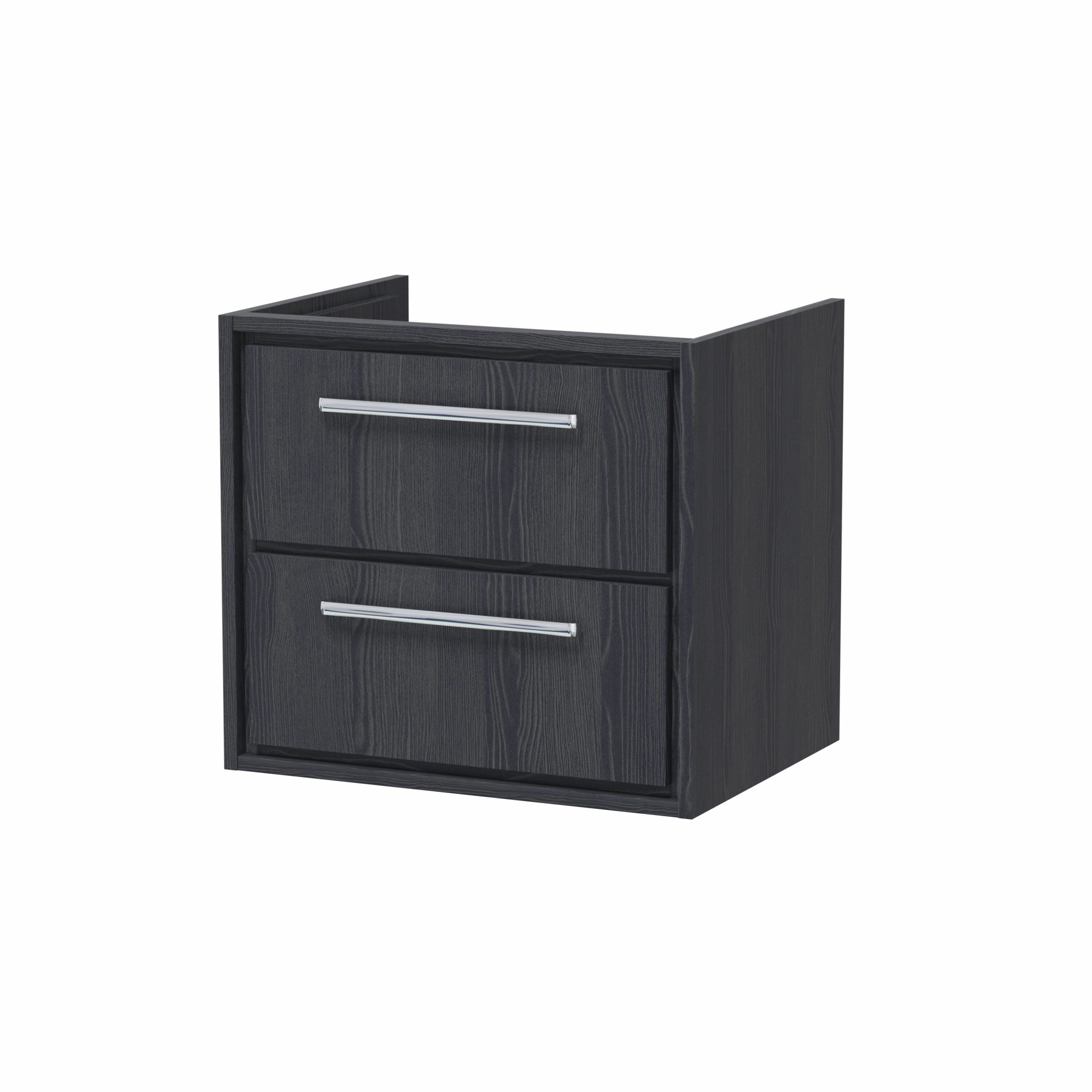 Hudson Reed Lille 600mm 2 Drawer Wall Hung Vanity Unit & Optional Basin – Graphite Grey