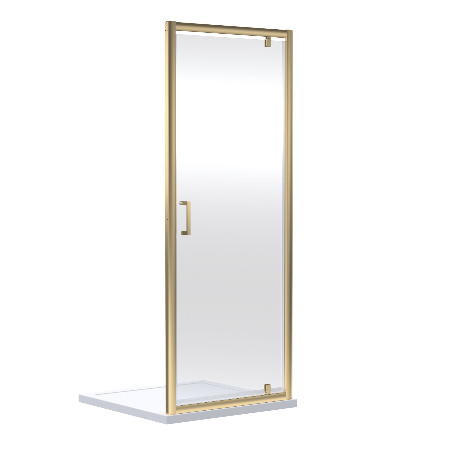 Nuie Rene 6mm Pivot Shower Door Enclosures – Brushed Brass
