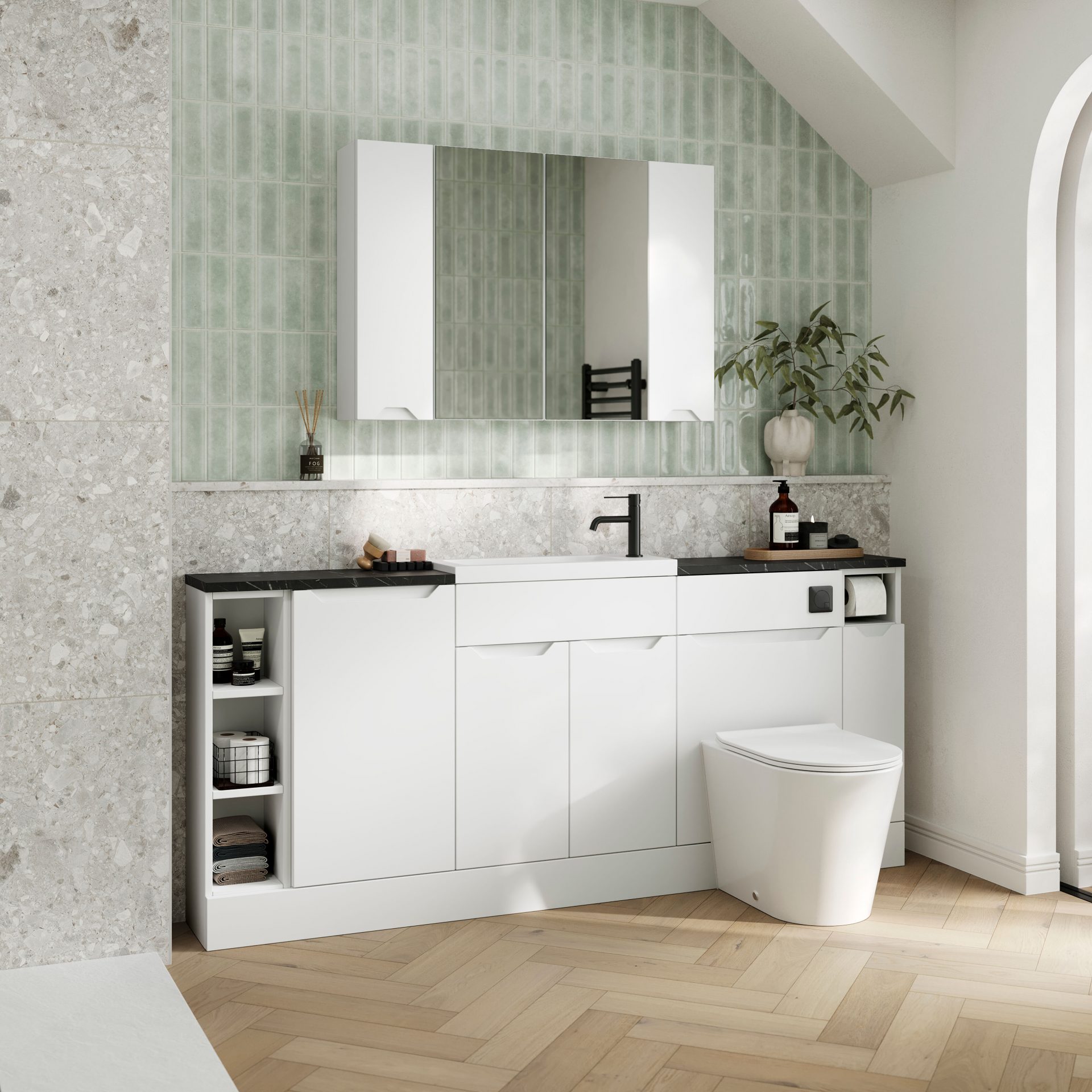 Nuie Lux Loave 500mm Slim Floorstanding WC Unit – Matt White