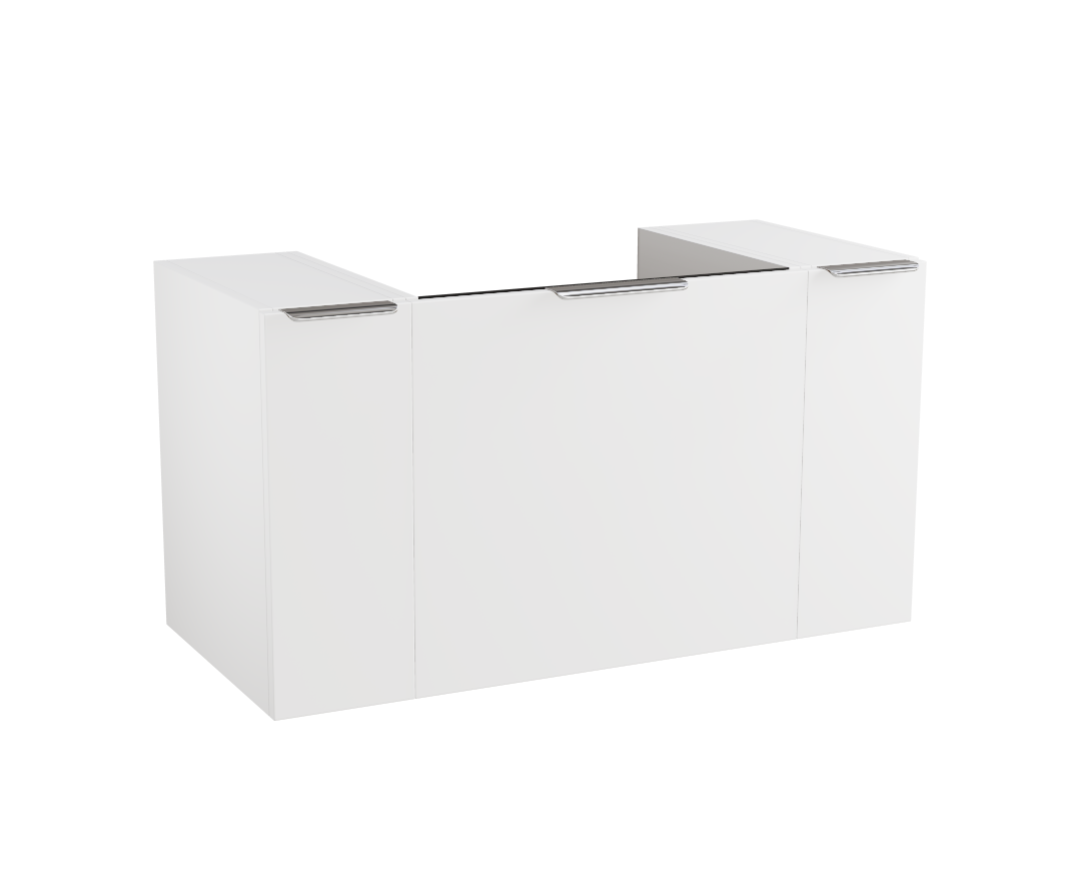 MyLife Keva 200+600+200mm 3 Drawer Wall Mounted Unit & Optional Worktop – White Gloss