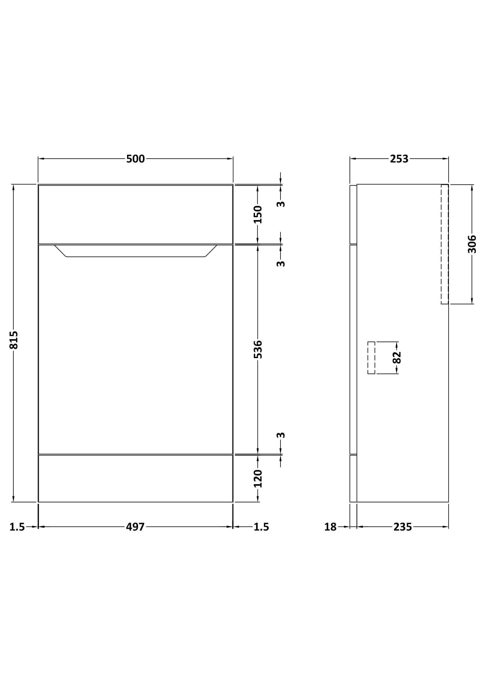 Nuie Lux Loave 500mm Slim Floorstanding WC Unit – Matt White