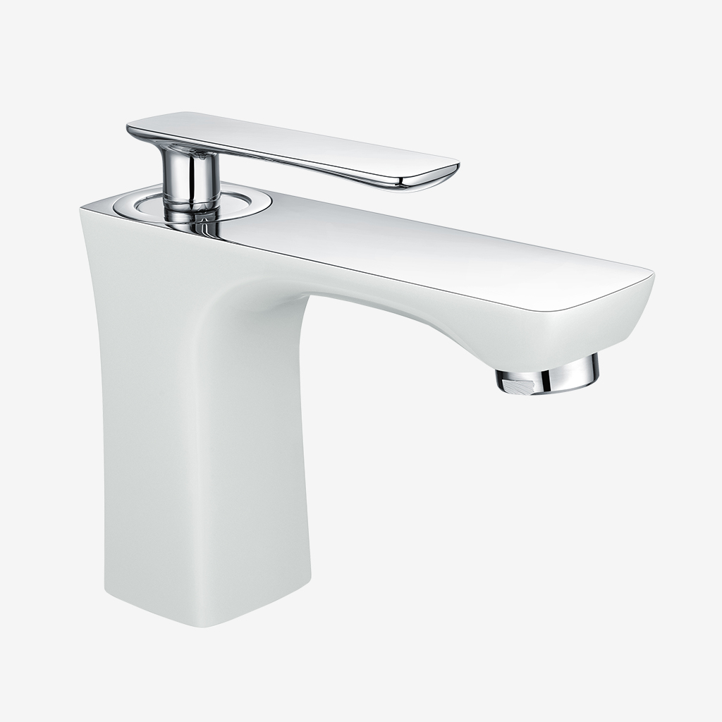 Helston Basin Mono Tap & Waste – Gloss White