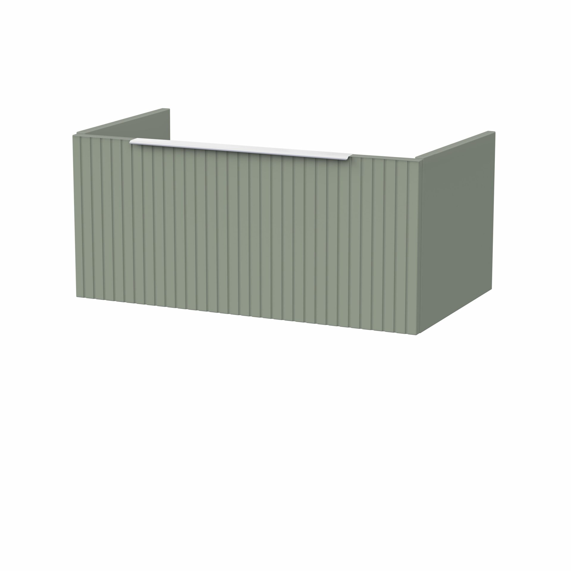 Nuie Lux Flume 800mm 1 Drawer Wall Hung Vanity Unit – Fern Green