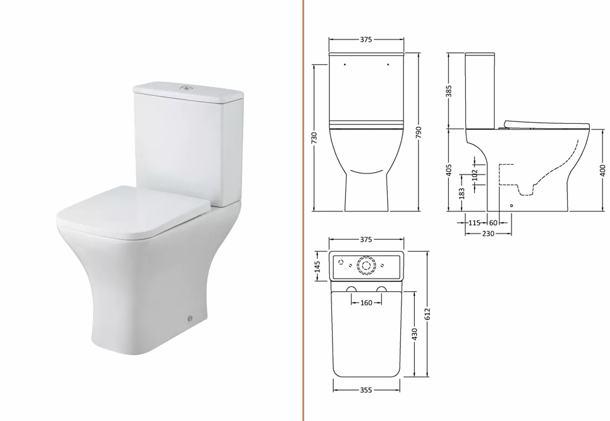 400mm Gloss White Floor Standing Cloakroom Suite