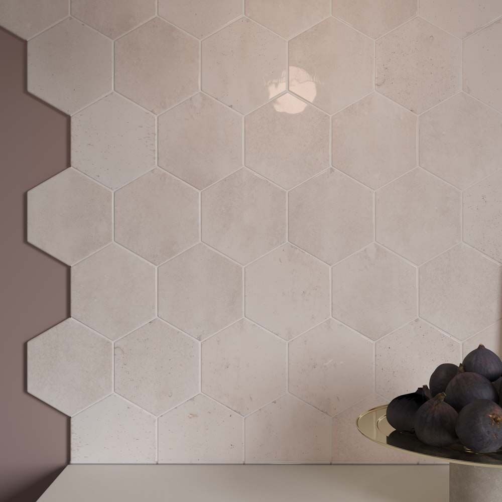 Hope Rose Hexagon Gloss Ceramic 150x173mm