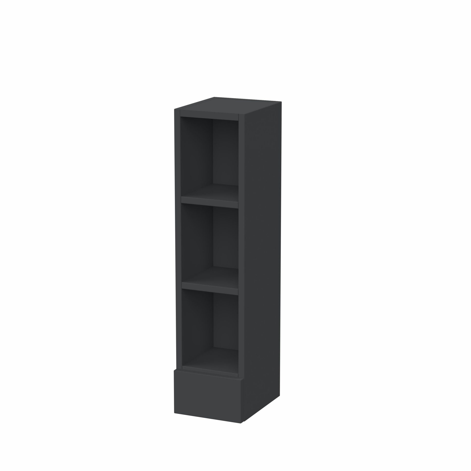 Nuie Lux Fable 200mm Slim Floorstanding Open Shelf Unit – Soft Black