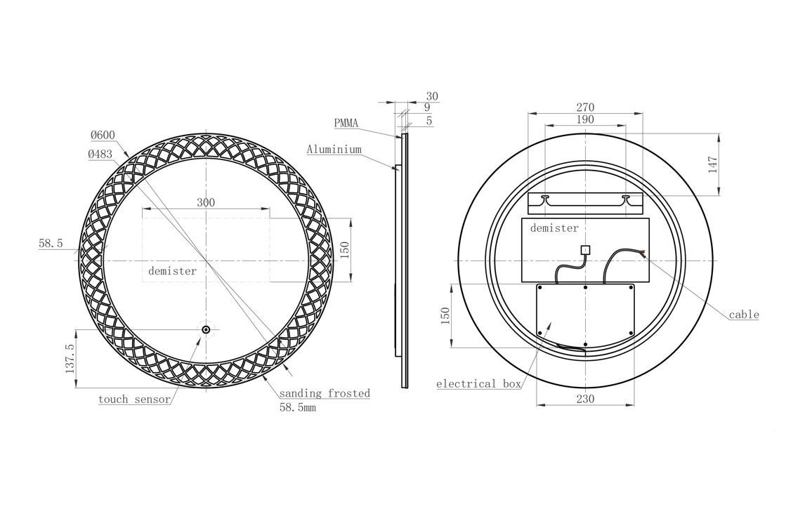 MyBathrooms Stazzano Round LED Mirror
