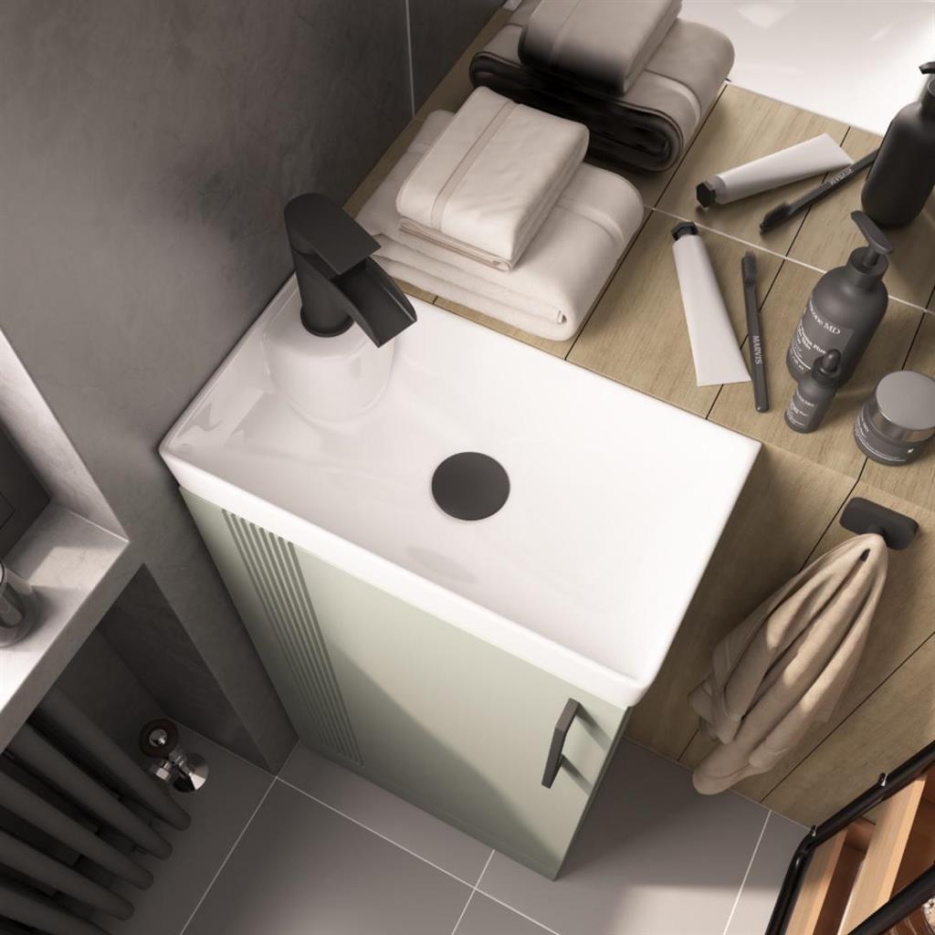 Eastbrook Cranham 400mm Cloakroom Unit & Basin – Matt White