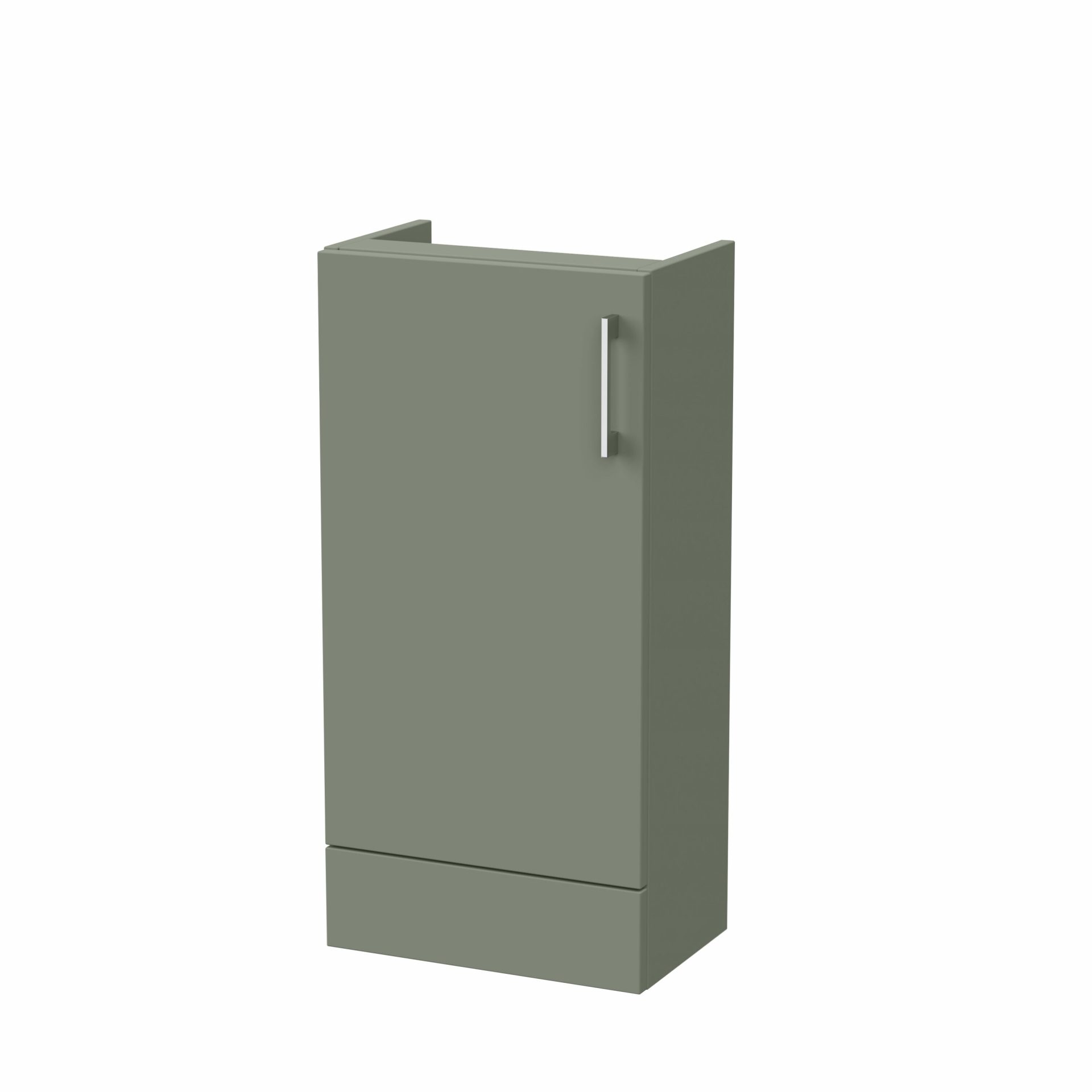 Nuie Lux Krest 400mm 1 Door Slim Floorstanding Base Unit – Fern Green