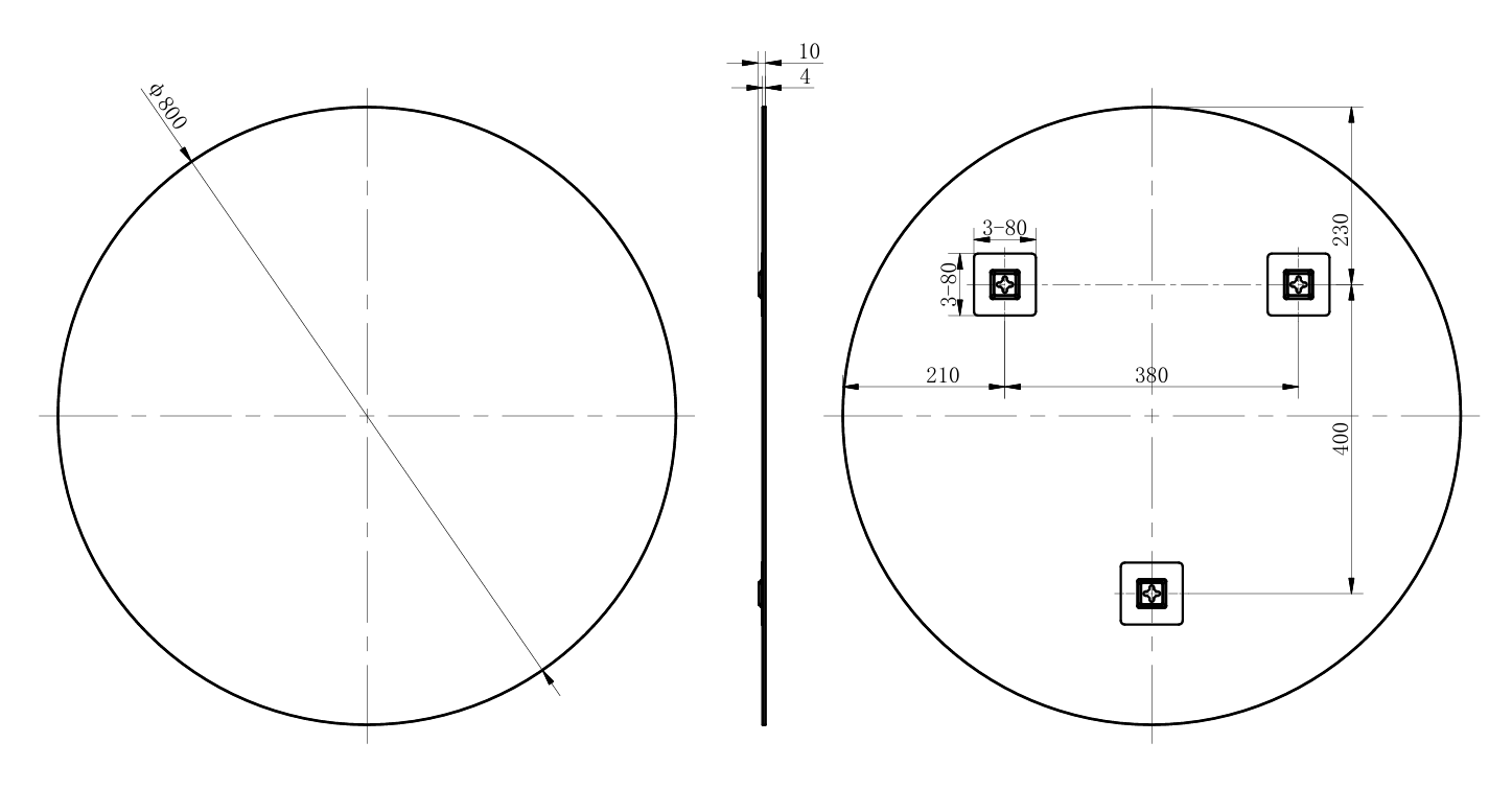 Eastbrook Verzino 800x800mm Round Plain Mirror