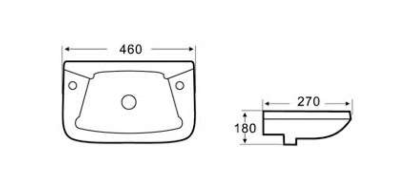 Eastbrook Loire 450x275mm Cloakroom Basin 2TH