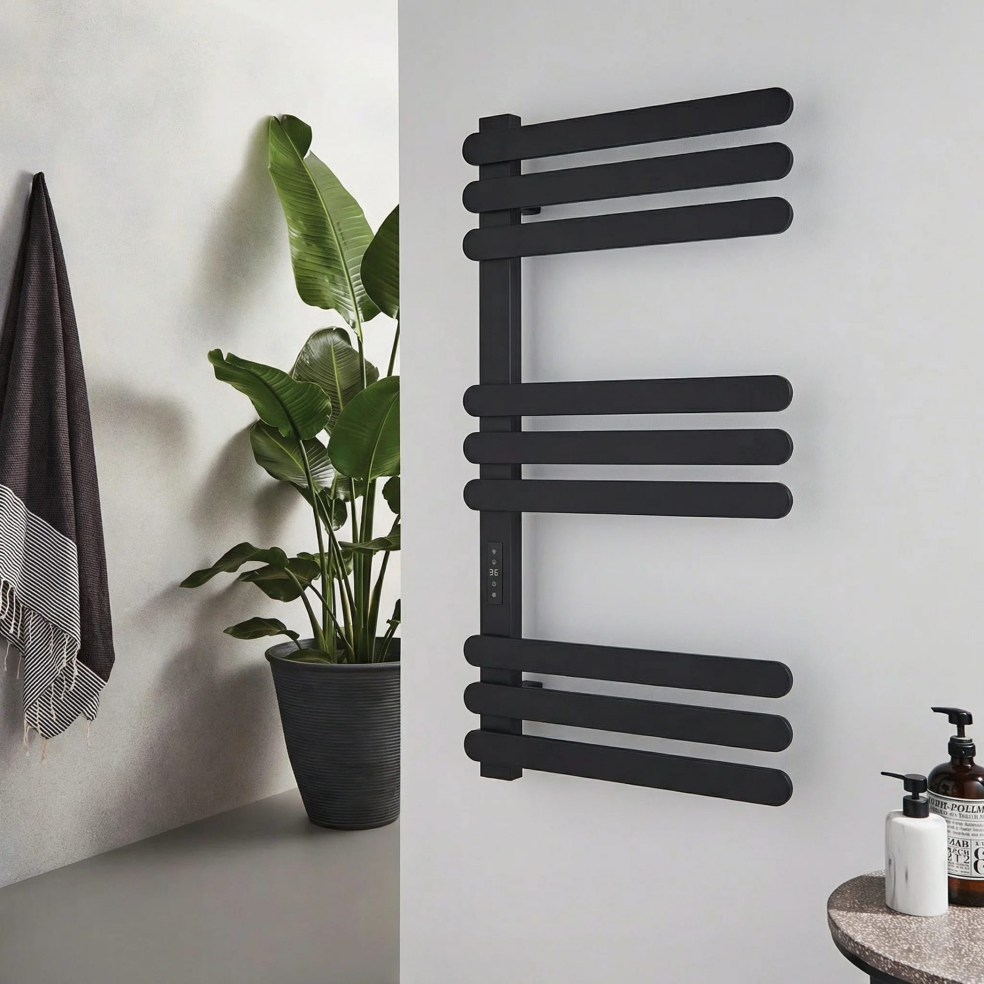 Kartell Designer Selecta Smart Dry Electric Towel Rail – Matt Black