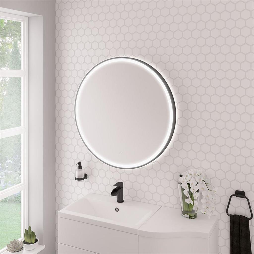 Eastbrook Levone LED Framed Bathroom Mirror – Black