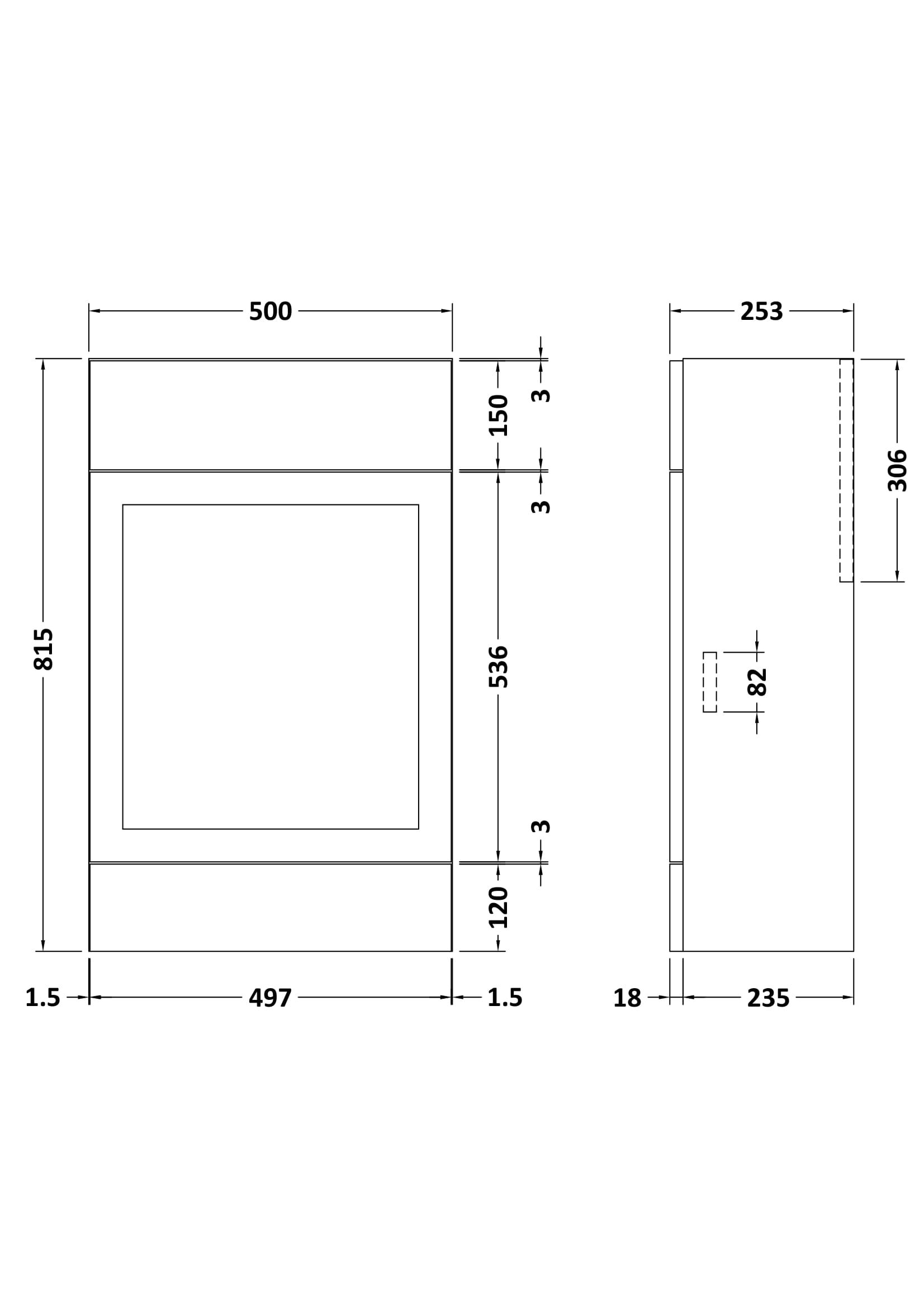 Nuie Lux Fable 500mm Slim Floorstanding WC Unit – Autumn Oak