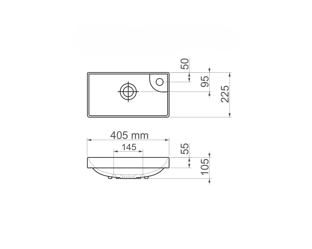 Eastbrook Cranham 400mm Cloakroom Unit & Basin – Matt White