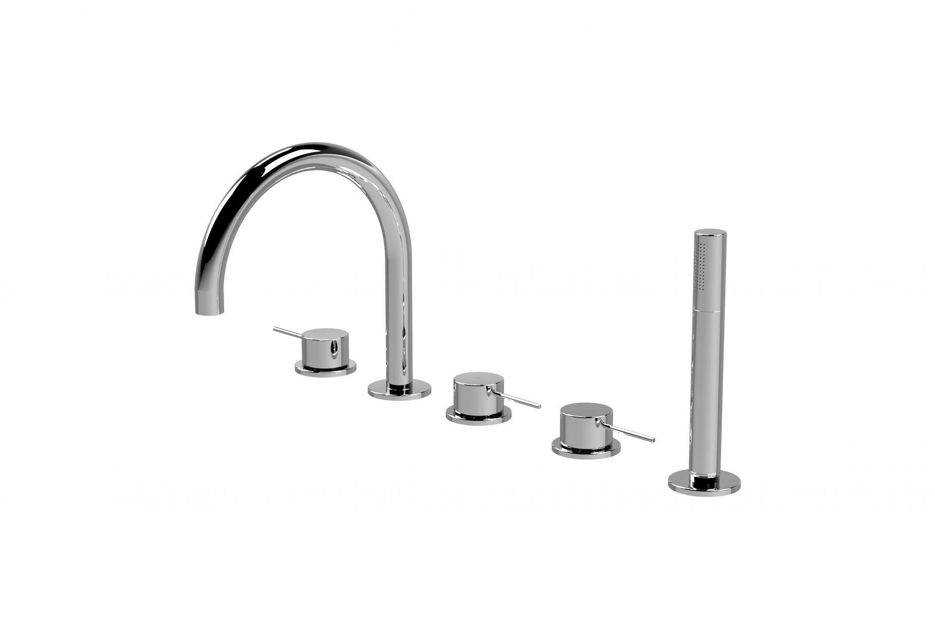 Nuie Lux Riven 5TH Deck Mounted Bath Shower Mixer (C Spout) – Chrome