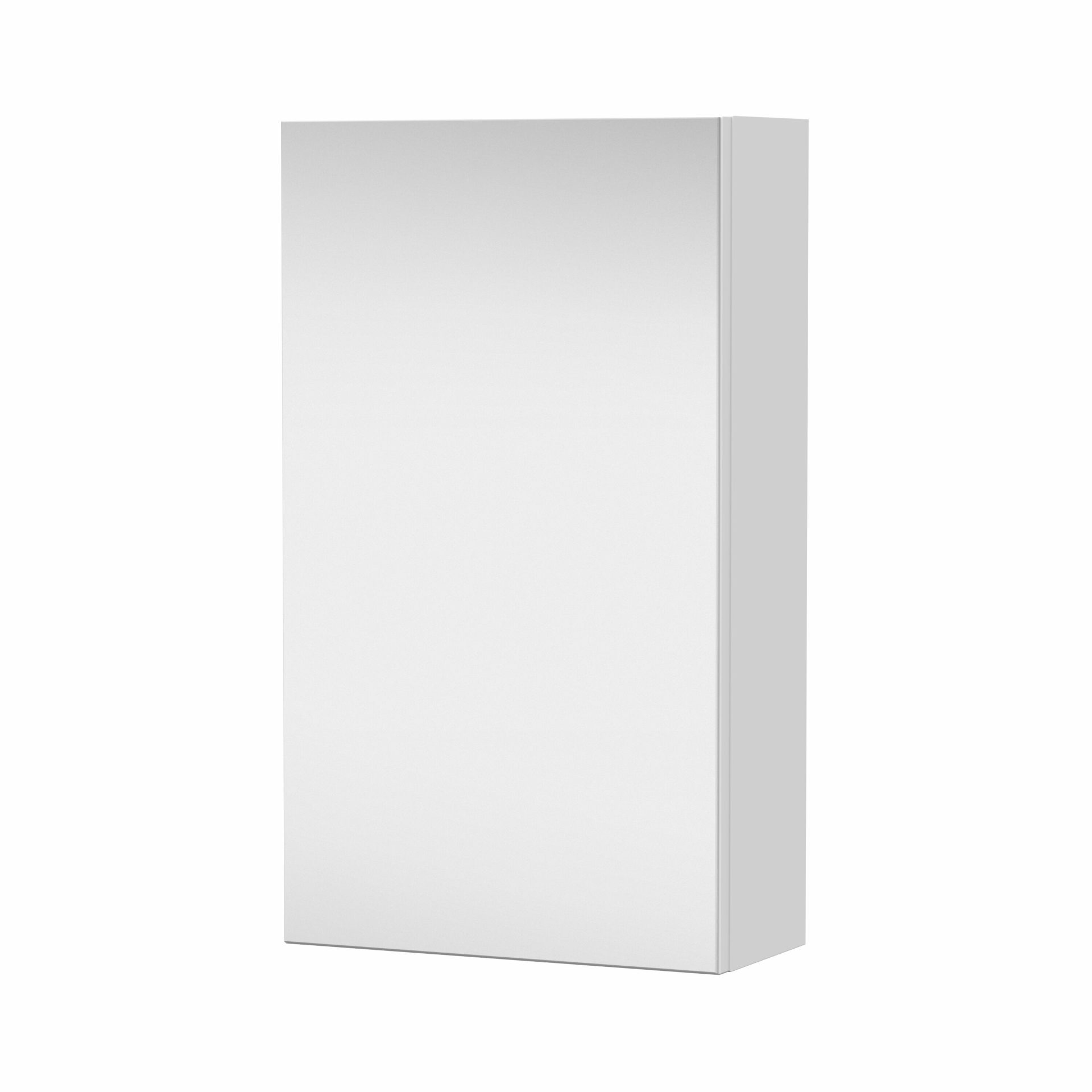 Nuie Lux Krest 400mm 1 Door Wall Mirror Cabinet – Matt White