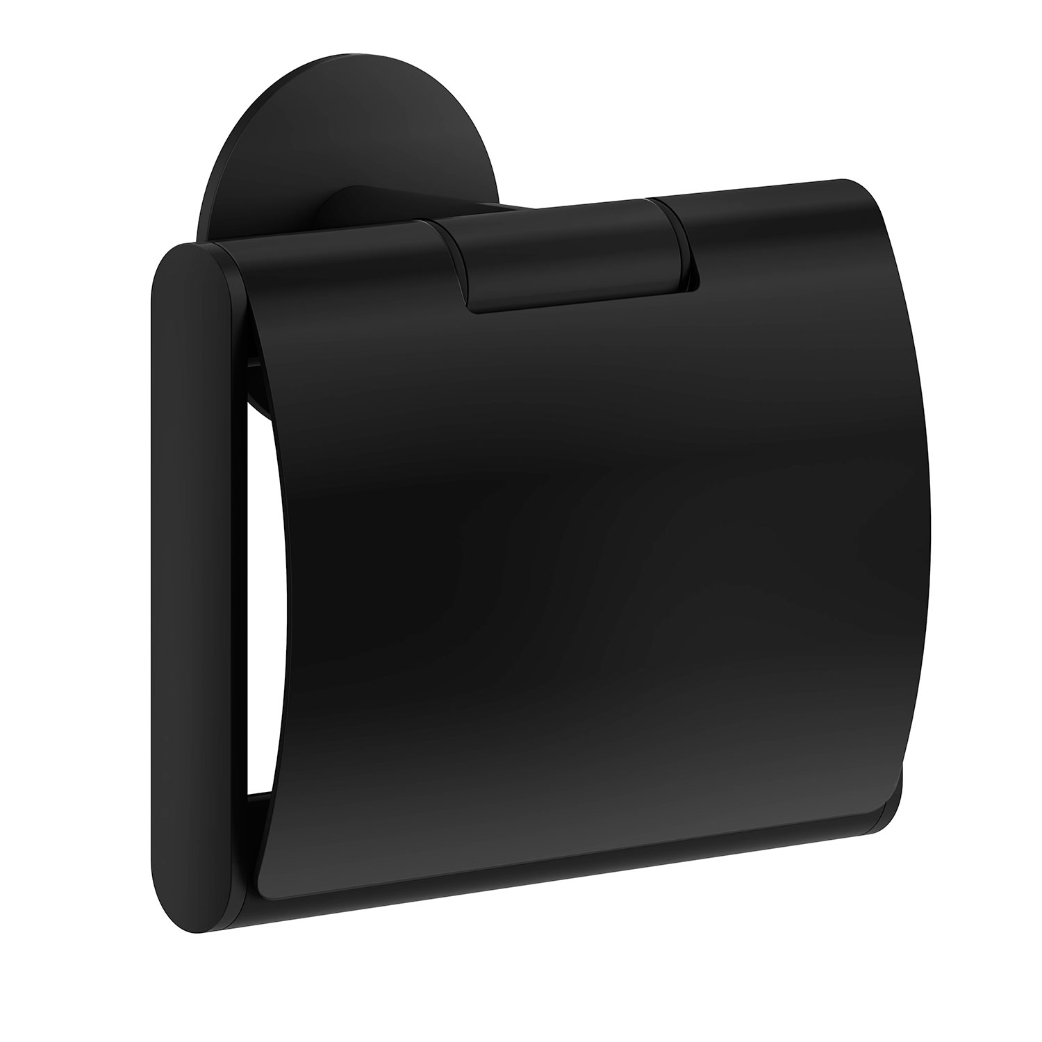 Smedbo Dot Self-Adhesive Toilet Roll Holder with Lid – Matt Black