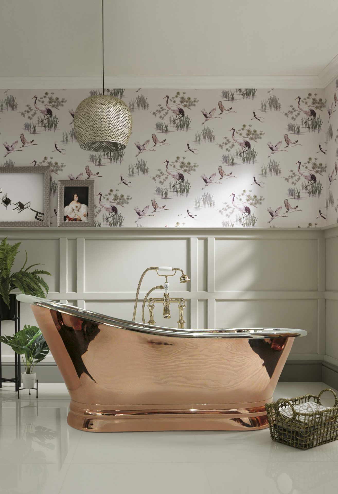 BC Designs Slipper 1700mm Copper Nickel Freestanding Bath