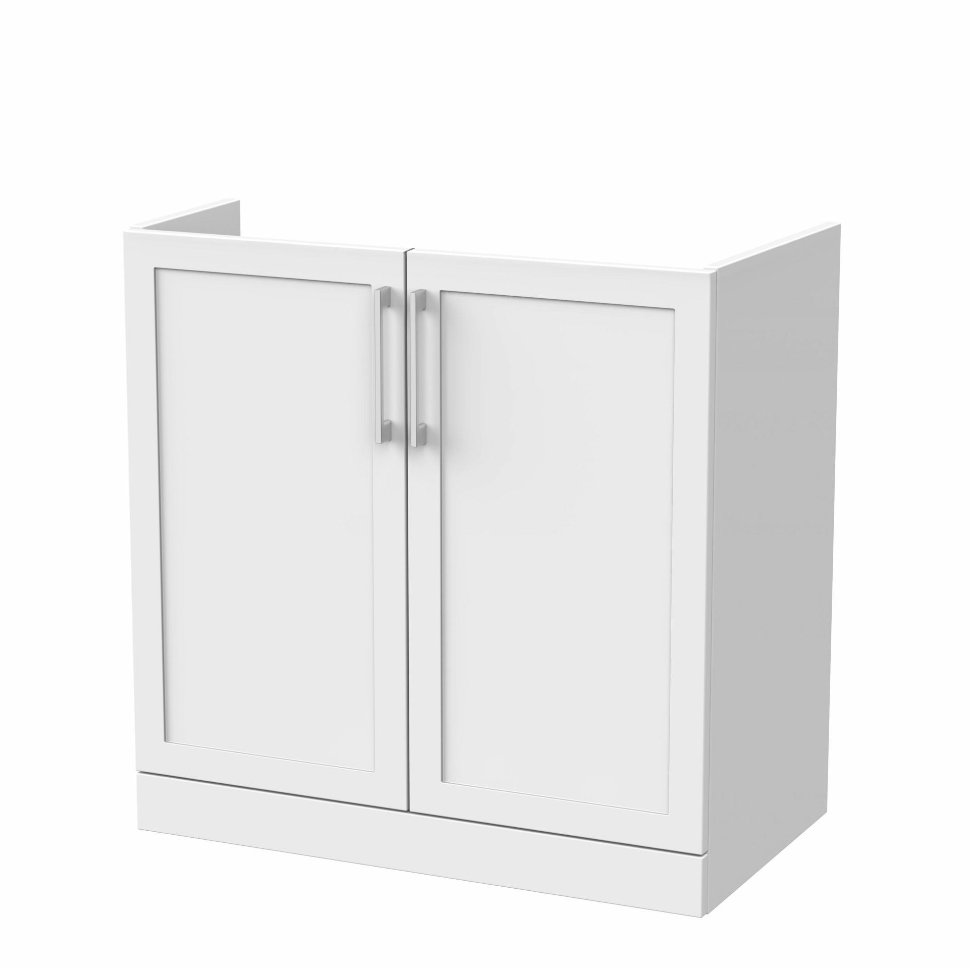 Nuie Lux Larck 800mm 2 Door Floorstanding Vanity Unit – Matt White