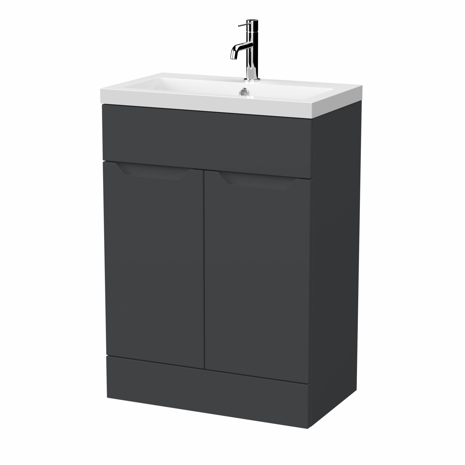 Nuie Lux Loave 600mm 2 Door Standard Floorstanding Unit – Soft Black