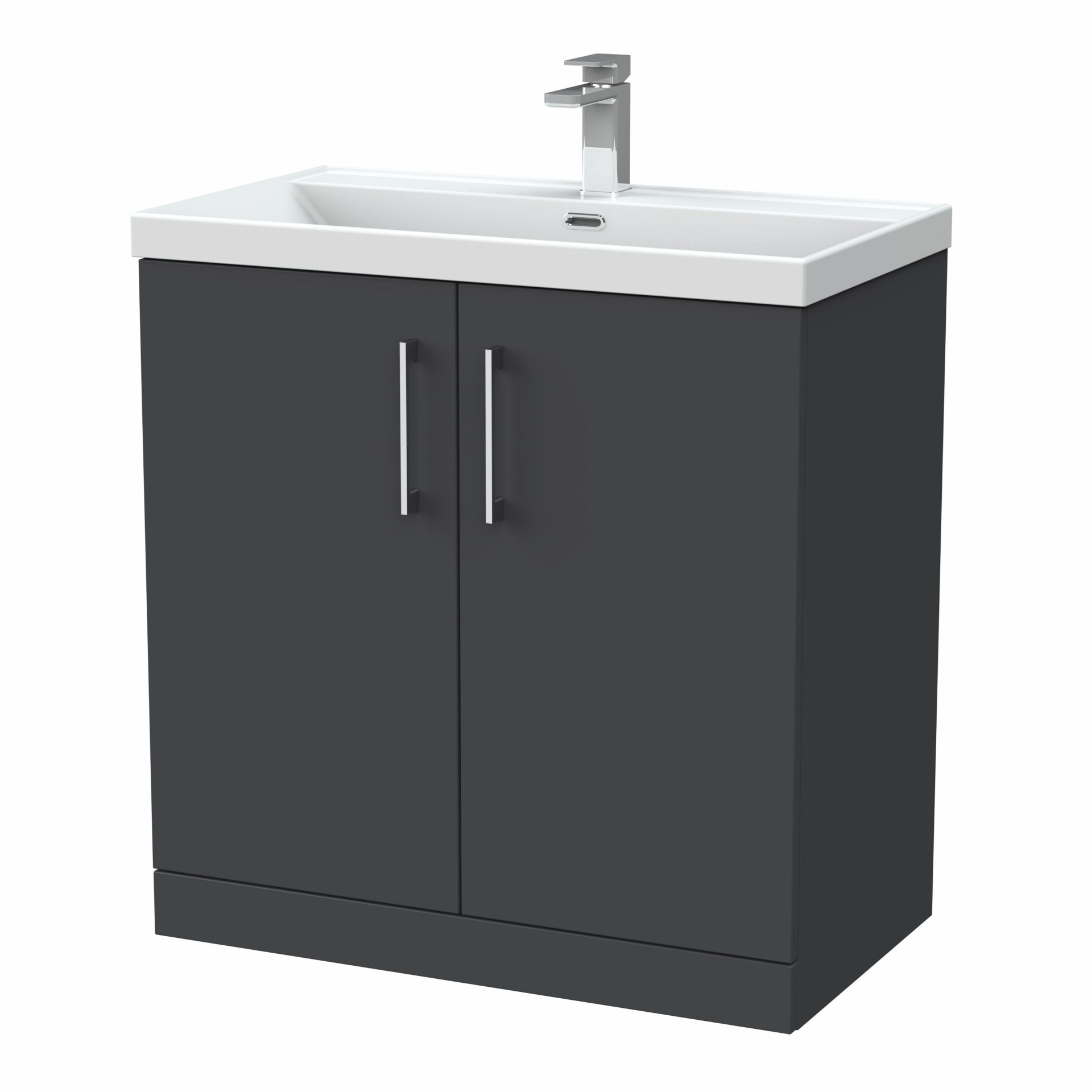 Nuie Lux Kivo 800mm 2 Door Floorstanding Vanity Unit – Soft Black