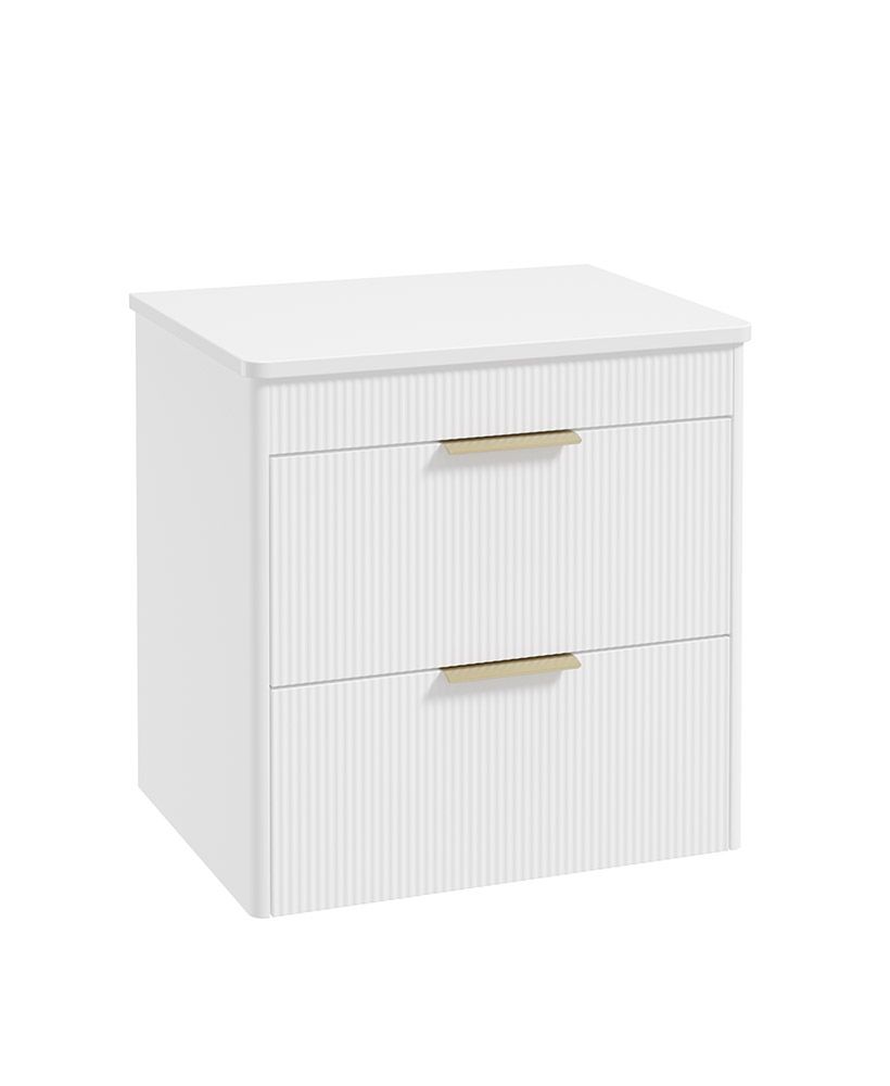 Sonas Reed 600mm 2 Drawer Countertop Wall Hung Unit with Optional Basin – Matt Lakeshore Lily