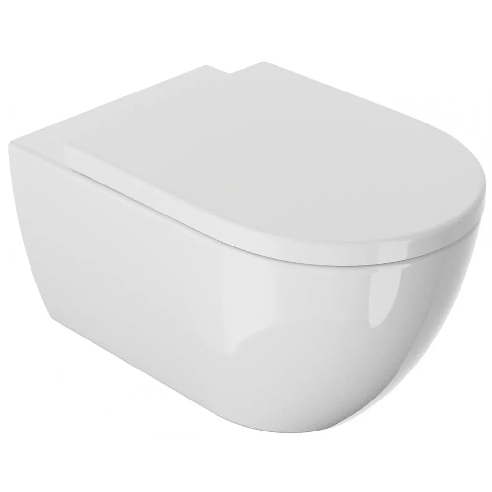 Qualitex Naxos Rimless Wall-Hung Pan & Soft Close Seat