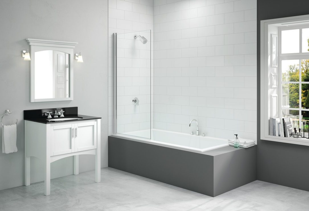 Merlyn 800x1500mm Single Square Bath Screen 6mm – Chrome