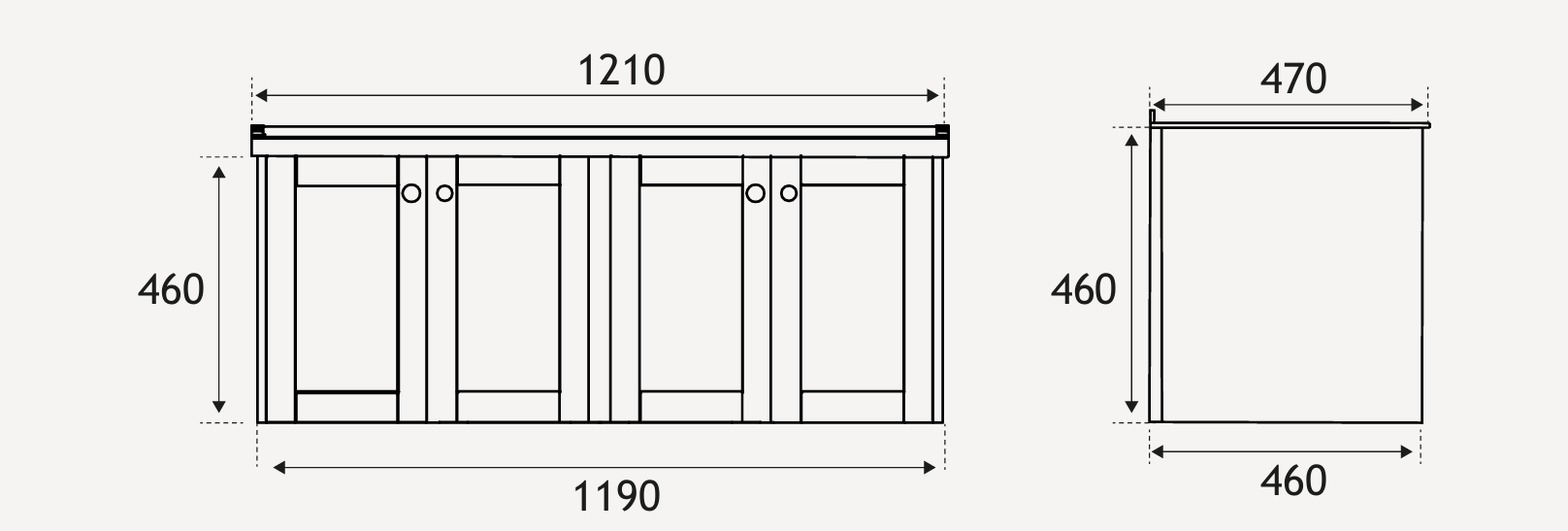 Eastbrook Hardwick 1200mm 4 Door Wall Hung Unit & Double Bowl Basin – Matt White